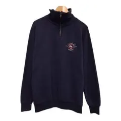 90s ディズニー×ミッキー　ビンテージハーフジップトレーナー　USA製　L