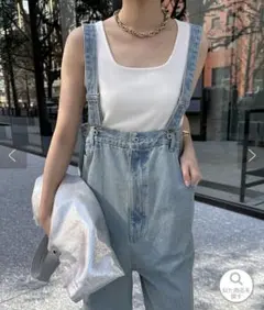 DouDou デニムオールインワン サロペット ワイドレッグ フリーサイズ