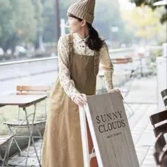 Sunny Clouds パン屋さんのエプロンスカート リネン混 カーキ Mのサムネイル