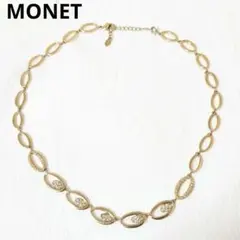 キラキラ　MONET　ネックレス　ラインストーン　ヴィンテージ