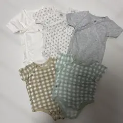 【まとめ売り】konny プチバトー　ベビー肌着セット（チェック柄・うさぎ柄)