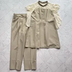 【3XL】ルイルエブティック　フロントパールトップス ＆ スリットパンツドレス