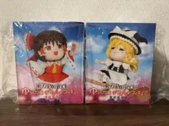 東方Projectゆっくり風デフォルメフィギュア 博麗霊夢 霧雨魔理沙 セット