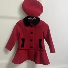 【新品未使用品】4歳用ベレー帽付き 赤いフレアコート Rothschild