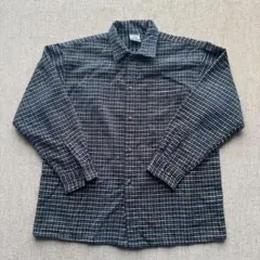 ひ*ろ様 美品 L相当 ネルシャツ 長袖 チェック 紺 黄 オーバーサイズ 古着