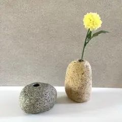 石 石製 石彫 石彫り 一輪挿し 花器 花瓶 フラワーベース - メルカリ