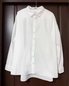 希少SHIRLEY✨フランクアンドアイリーン スキッパーシャツ シワ加工 白