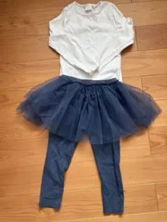 ネクストNEXTリブメロウ長袖カットソー&チュールスカッツ⭐︎110cm