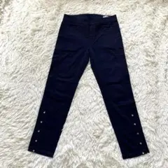 【アクトレスプリンセス】 スキニーパンツ ビジュー付き 装飾 黒 L