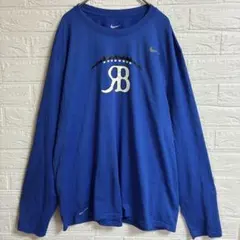 ナイキ ロゴ 長袖Ｔシャツ クルーネック ロゴ XL 青 化繊 スポーツのサムネイル