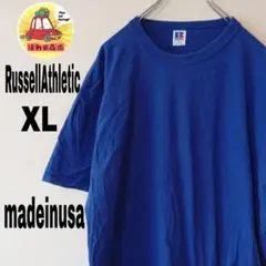 USA製古着 RussellAthletic 半袖無地Tシャツ　XL　ブルーのサムネイル