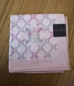 週末お値下　新品未使用　CELINE ロゴ　パターン　スカーフ ピンク　大判　桜