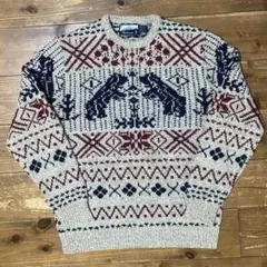 80’s ~90’s Fieldmaster USA製 ウールニット アニマル柄