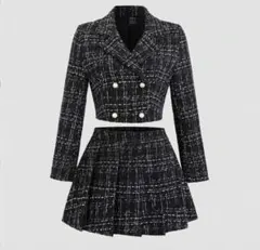 SHEIN ツイード柄 セットアップ ショート丈ジャケット 春