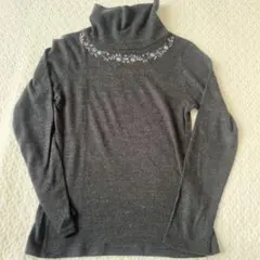 ダークグレー タートルネック 長袖 Tシャツ サイズ1