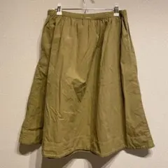 MHL. マーガレットハウエル コットンリネン フレアスカート（カーキ）