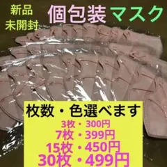 【新品未開封】3枚 お試し 色が選べる 個包装マスク 立体マスク 無地