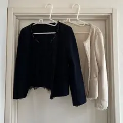 anysis ネイビー・アイボリー ノーカラージャケット　２点セット　卒業式