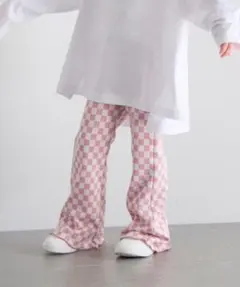 【新品】LOWRYS FARM カットＪＱフレアパンツ ギンガムチェックのサムネイル