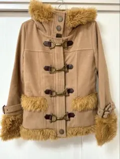 【未使用】GALURA ガルラ　ベージュ フード付き　ファーコートY2K
