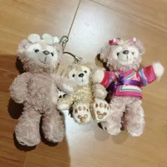 ダッフィーシェリーメイぬいぐるみストラップ ぬいぐるみバッチ3体セットディズニー