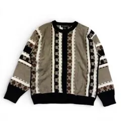 Bachrach 幾何学模様 ニットセーター M