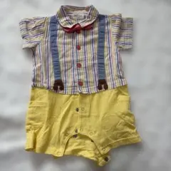 kid's zoo ロンパース 70cm ストライプ イエローのサムネイル