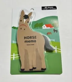 少し難あり 未使用 アニマル ダイカット メモ 馬 80枚 メモ帳 5柄ｘ16枚