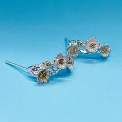ピアス 桜木 さくら 花桜 フラワー お花 シルバー レディース