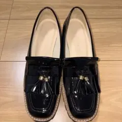 DIANA タッセル付き黒ローファー 23.5cm