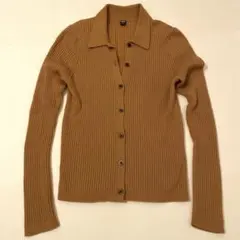 UNIQLO ベージュ リブ編みカーディガン S