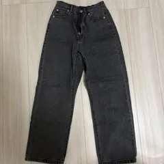 レディース デニムパンツ ブラック ハイウエストのサムネイル