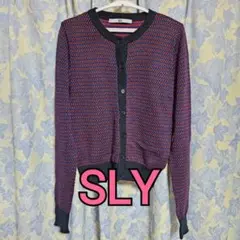 スライ　黒　赤　青　コットン　ニット　カーディガン