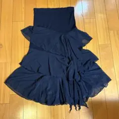 1☆ML ネイビー/社交ダンス/スカート/フリル
