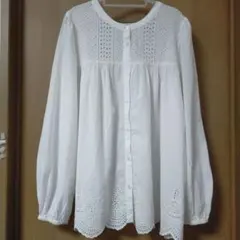 アーバンリサーチサニーレーベル スカラップヘムコットンレースブラウス