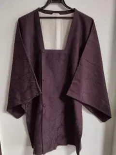 オーダーメイド品　和装コート　羽織　道行　シルク　紫