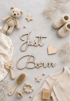 レターバナー　Just Born ＋♡つき　ニューボーン　月齢フォト