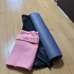 【美品】LAVA ヨガマット セット　ネイビー