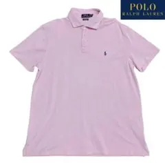 POLO ラルフローレン 半袖ポロシャツ メンズ L ピンク ロゴ刺繍　現行タグ