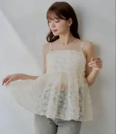 Chico SALON by Chico ローズチュールペプラムブラウス