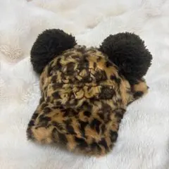 ディズニー ヒョウ柄 ポンポン付き キャップ 帽子