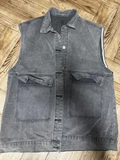 デニムベスト ノースリーブジャケット 블랙