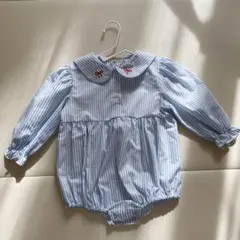 milk balm 青白ストライプロンパース