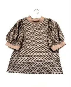 GRL 半袖ニット　ダイヤモンドパターン パフスリーブニット【新品】