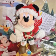 新品 ディズニー クリスマス ミッキー ぬいぐるみバッジ ぬいぐるみ