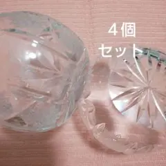 エッチング花柄コップ ガラスボウル カップ３個セット