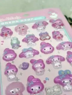 【新品】マイメロディー3D立体ボンボンドロップ風シール