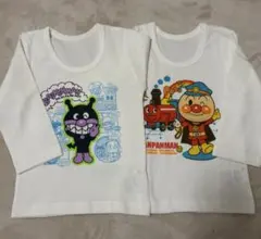 新品　アンパンマン&ばいきんまん長袖あったか下着80㎝2枚セット(送料込み)