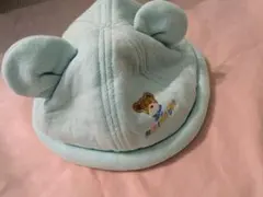 ミキハウス ファースト ベビー 帽子 くま耳 水色 46cm 日本製のサムネイル