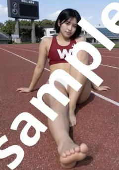 AI美女 陸上競技場 アシックス L版写真 No.24